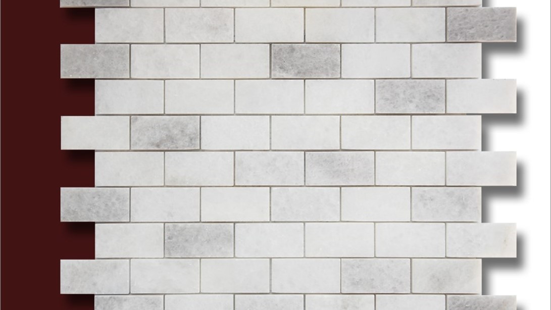 Bianco Neve - Deco Grey, Honed, Piece Size 2,5cm x 5cm