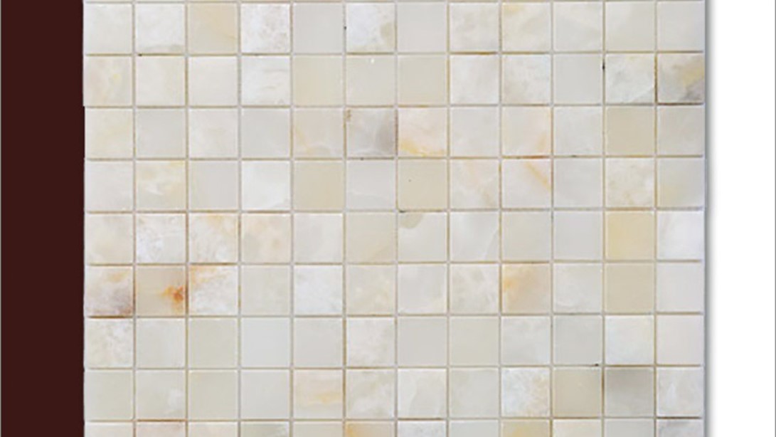 White Onyx, Honed, Piece Size 2,5cm x 2,5cm